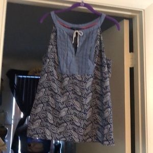 Paisley sleeveless, summer top /scoop neck